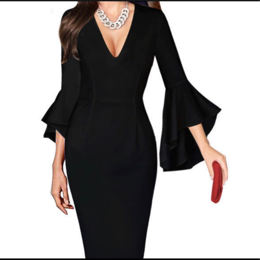Black Midi Dress - Picture 2 of 7